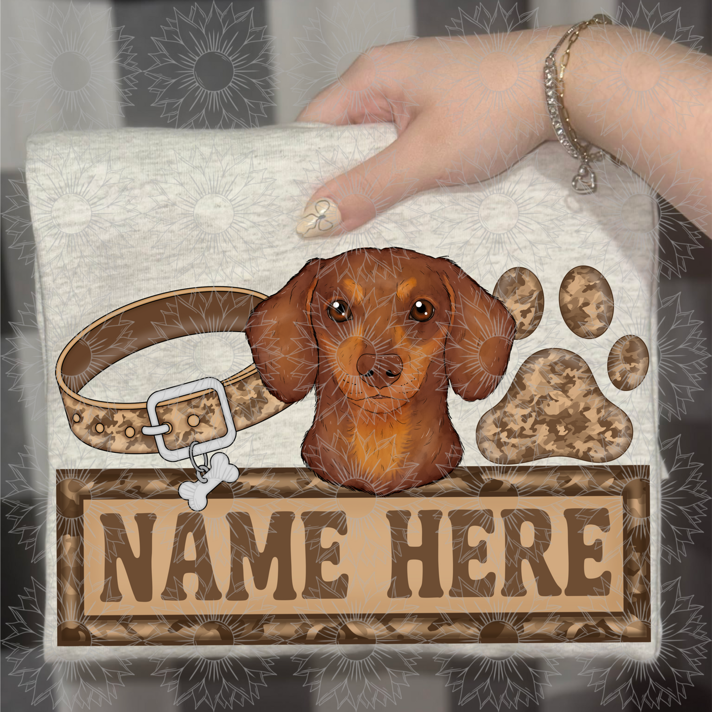 Daschund Name Plate Camo