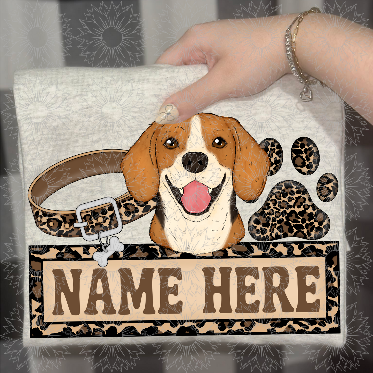 Beagle Name Plate Cheetah