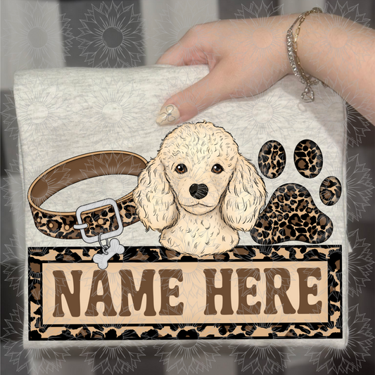 Poodle Name Plate Cheetah