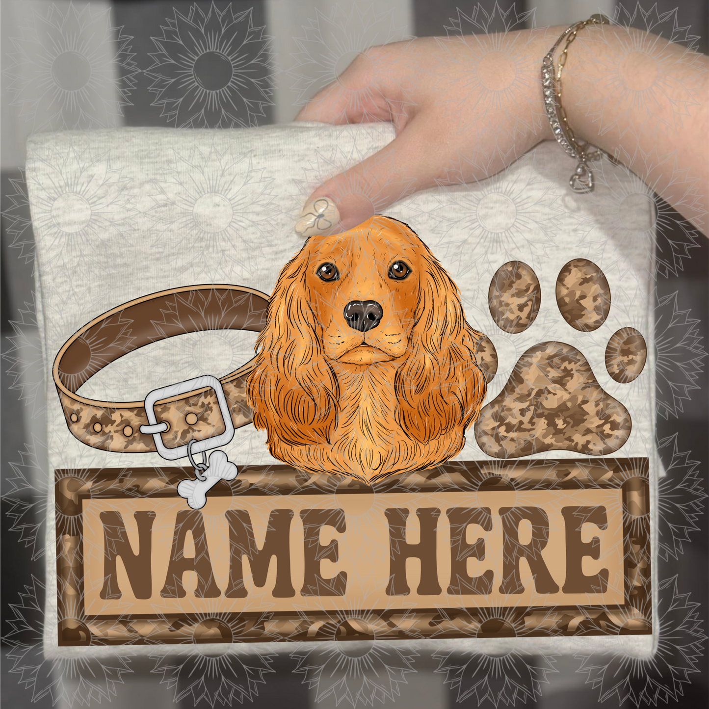 Cocker Spaniel Name Plate Camo