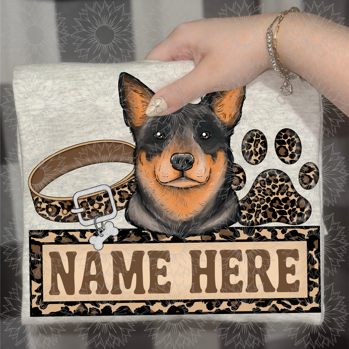 Blue Heeler Name Plate Cheetah