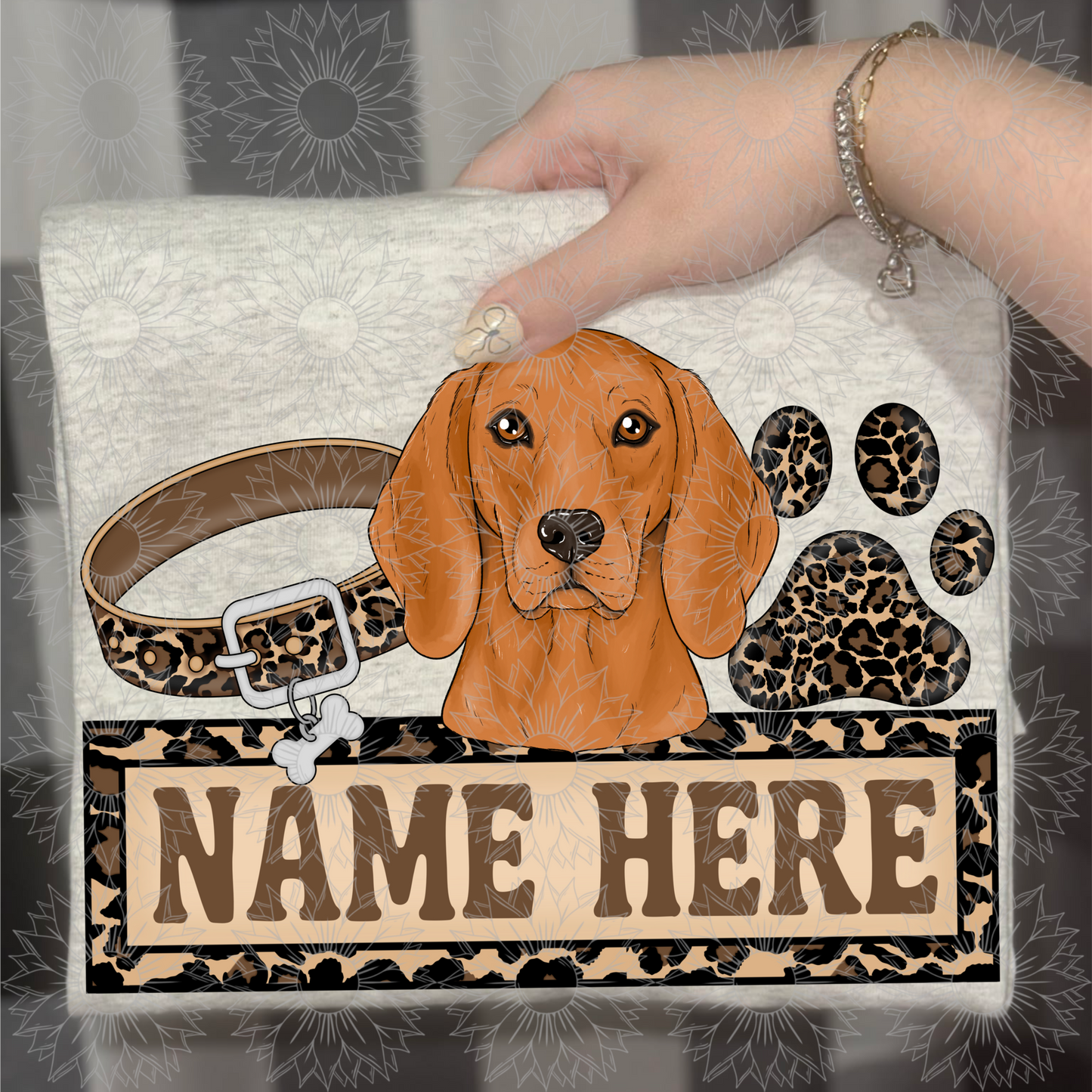 Coon Hound Name Plate Cheetah