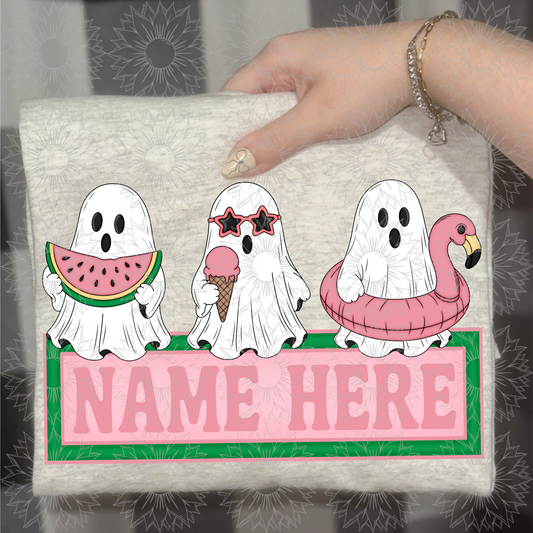 Summertime Ghostie Pink Name Plate