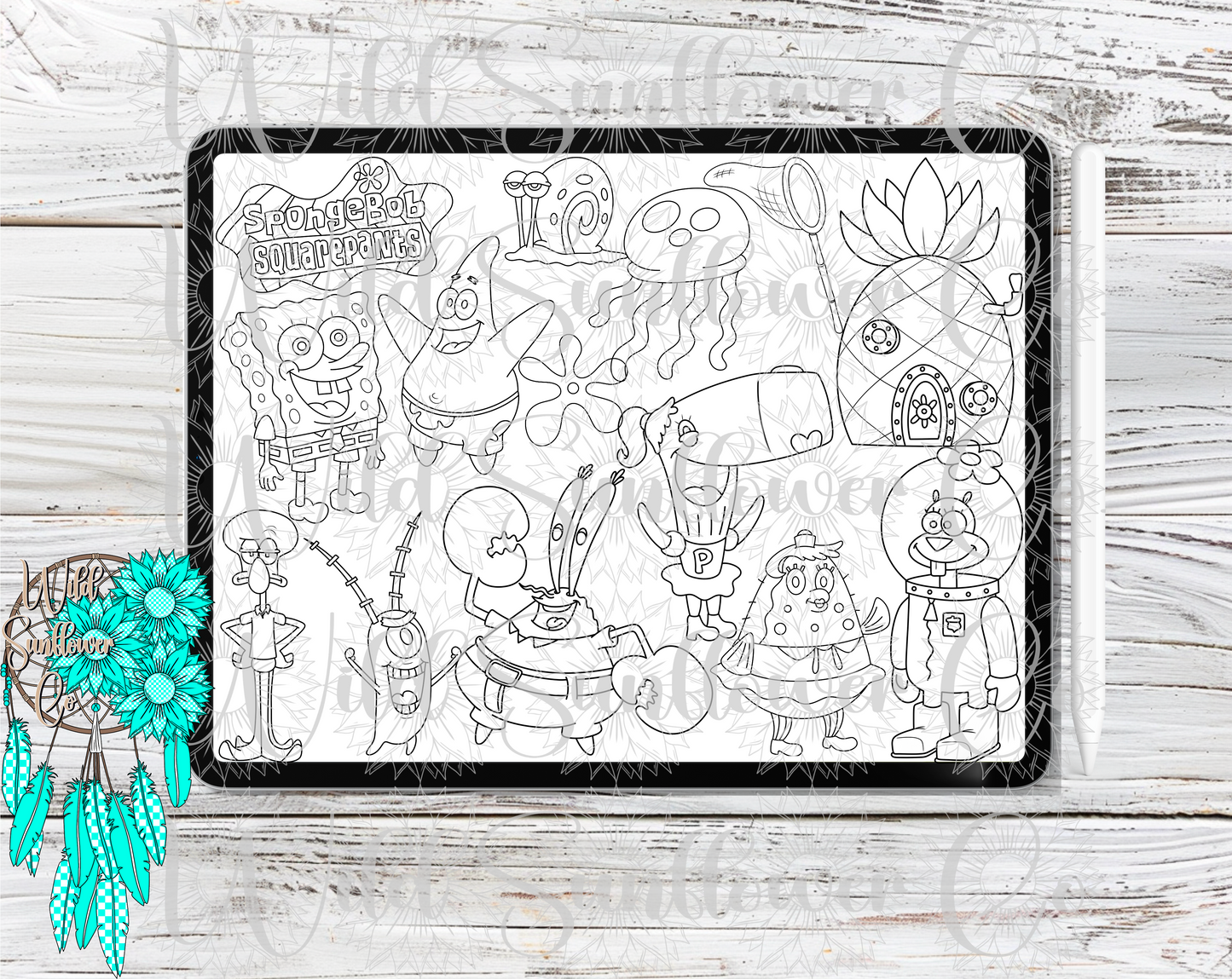 Yellow Sponge Procreate Stamps