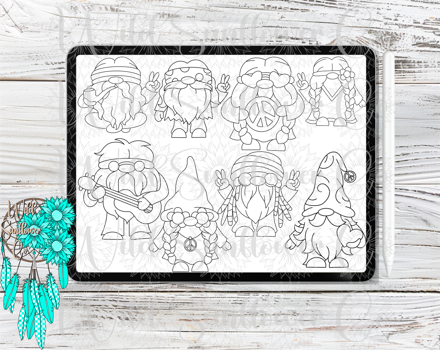 Hippie Gnomes Procreate Stamps