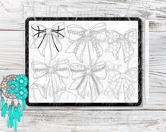 Sports Ribbon Bows Procreate Stamps