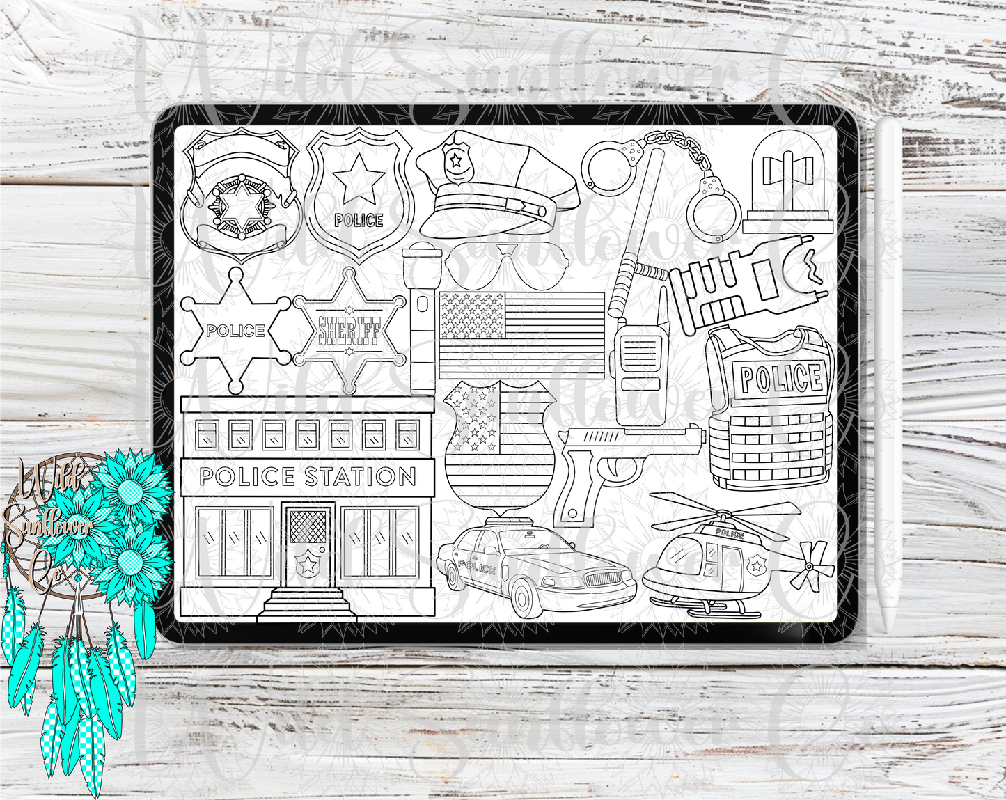 Police Procreate Stamps