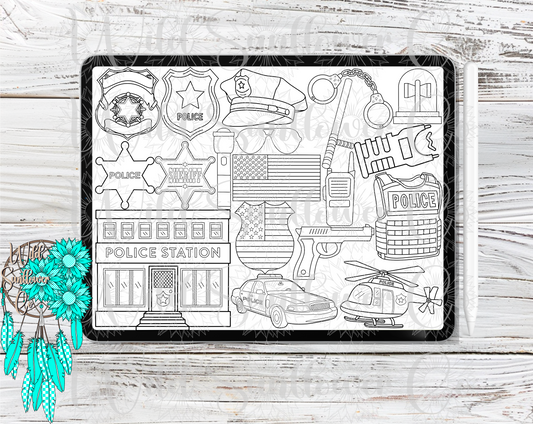 Police Procreate Stamps