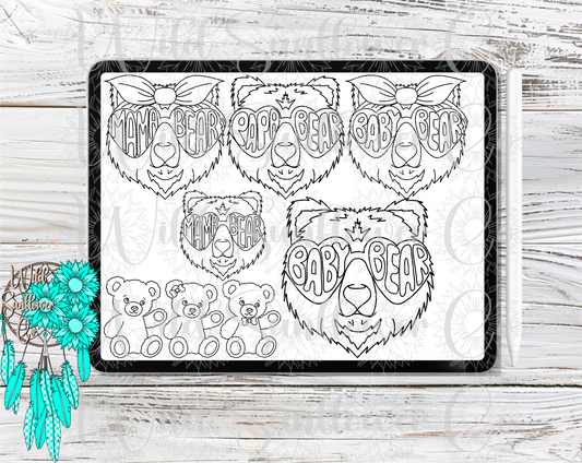Bear Family Procreate Stamps