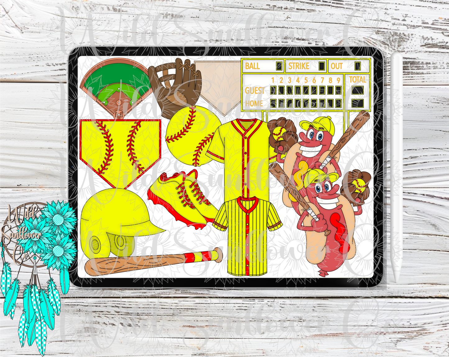 Softball Clipart Set