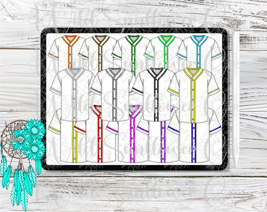 Baseball Jersey’s Clipart Set