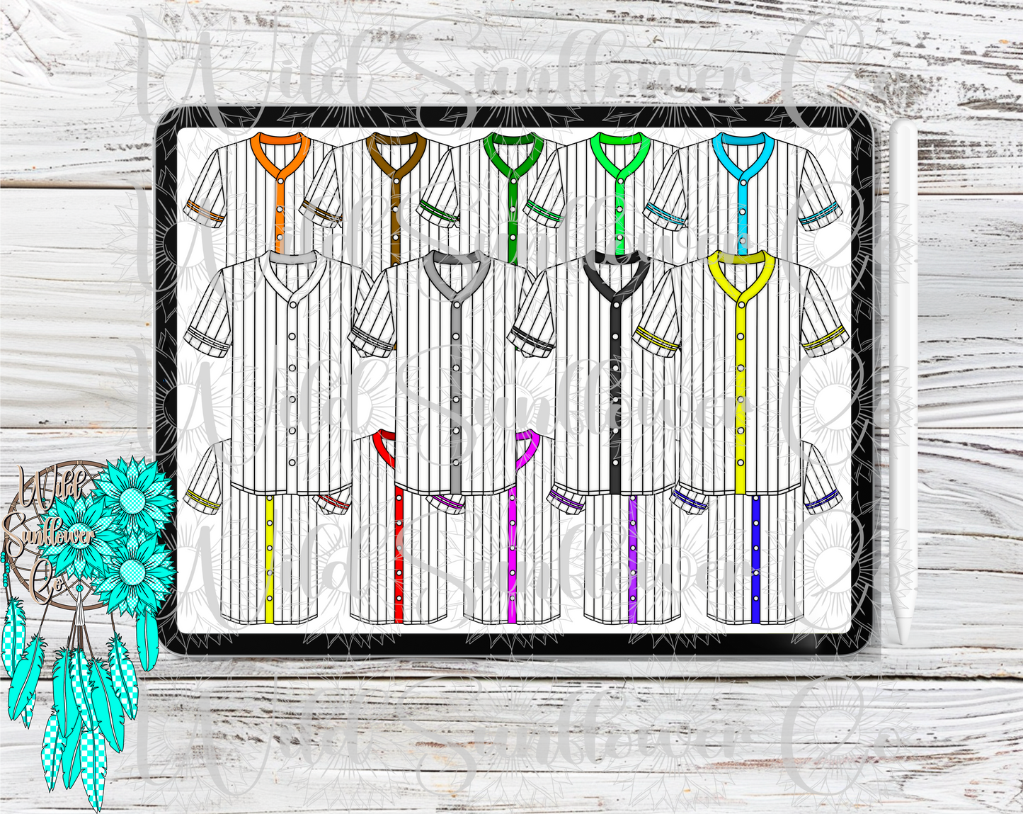 Baseball Striped Jersey’s Clipart Set