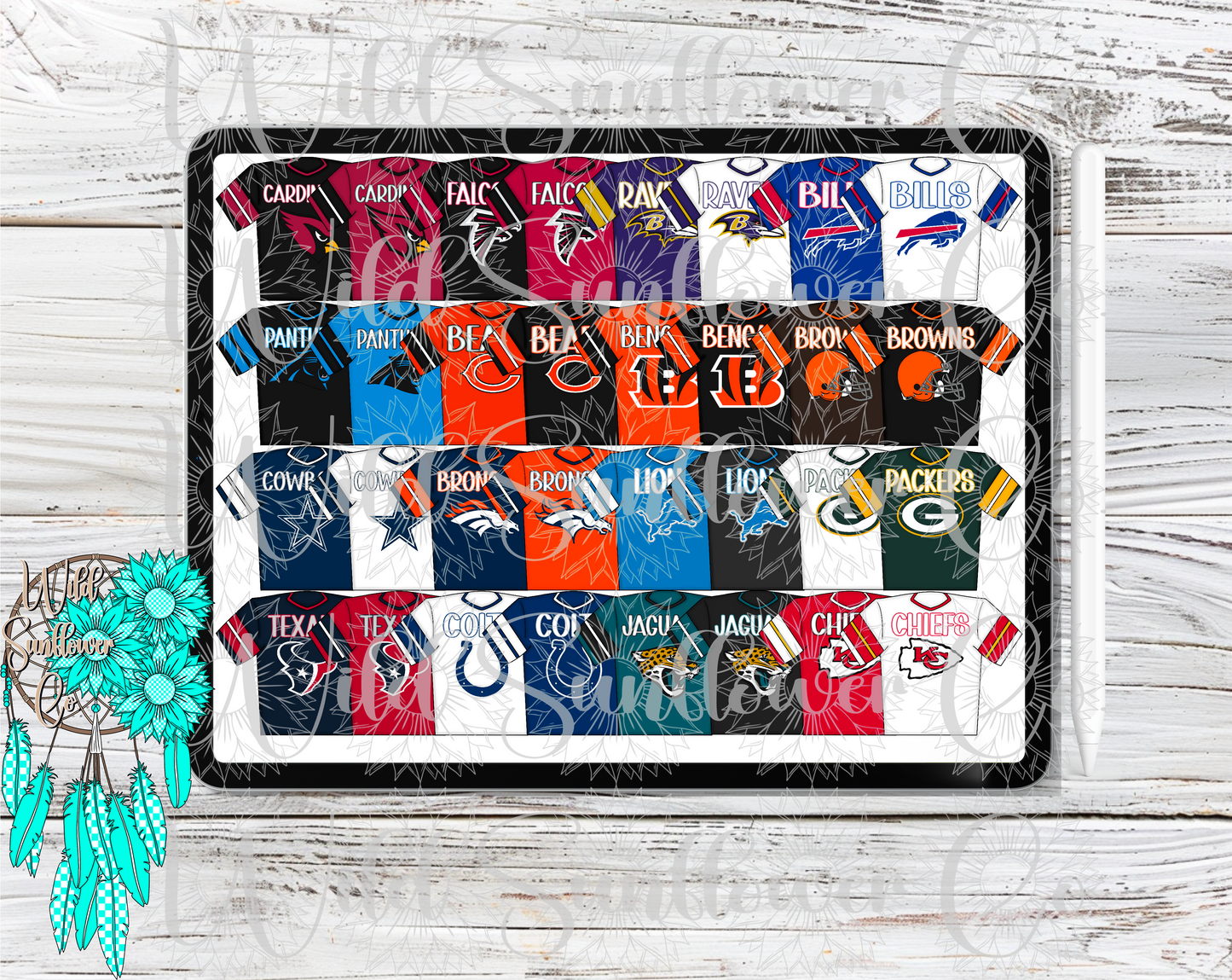 Pro Football Jerseys Clipart Set