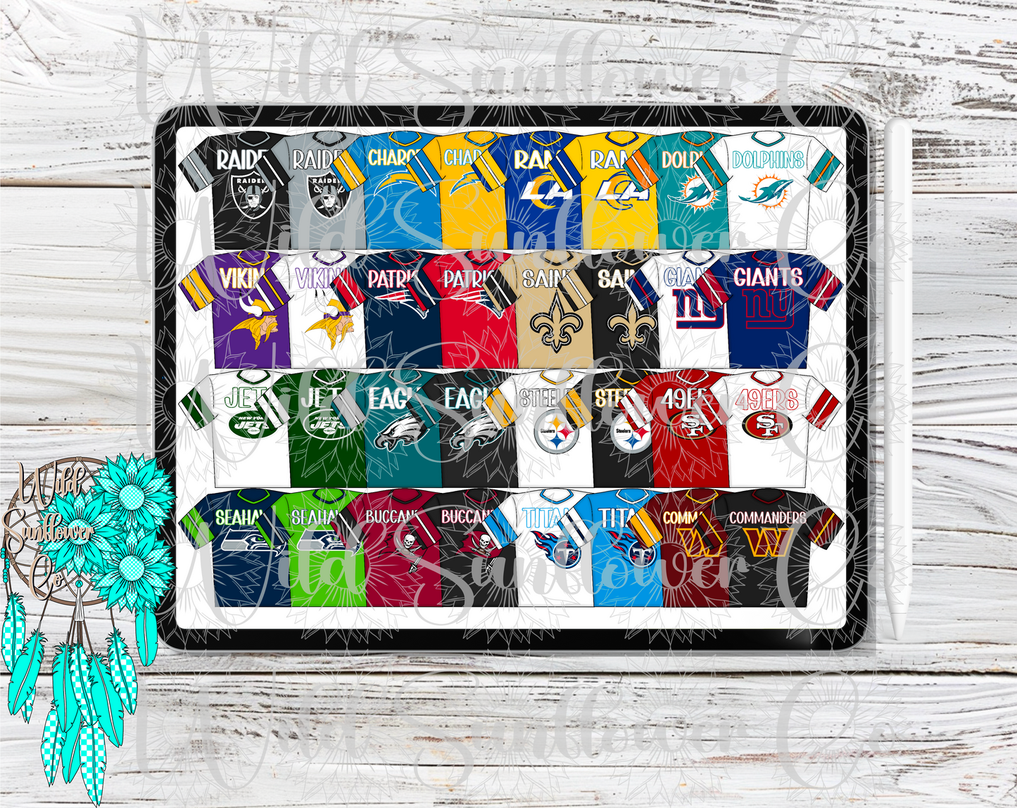 Pro Football Jerseys Clipart Set