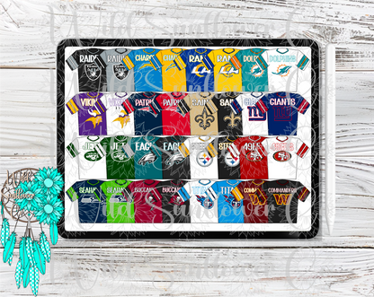 Pro Football Jerseys Clipart Set