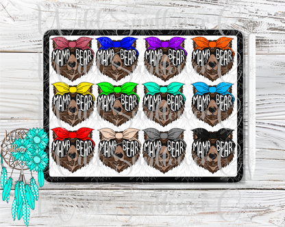 Mama/Baby Bears Clipart Set