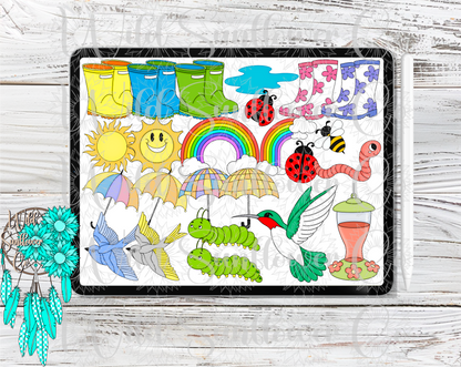 Spring Vibes Clipart Set