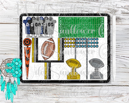 Glitter Football Clipart Set