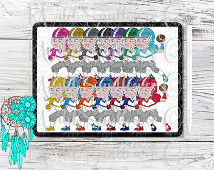 Glitter Football Clipart Set