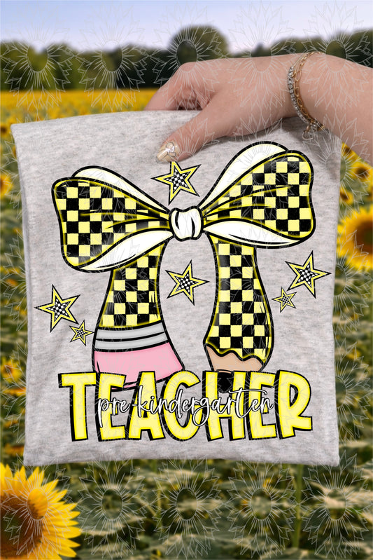 Pre-Kindergarten Teacher Pencil Bow