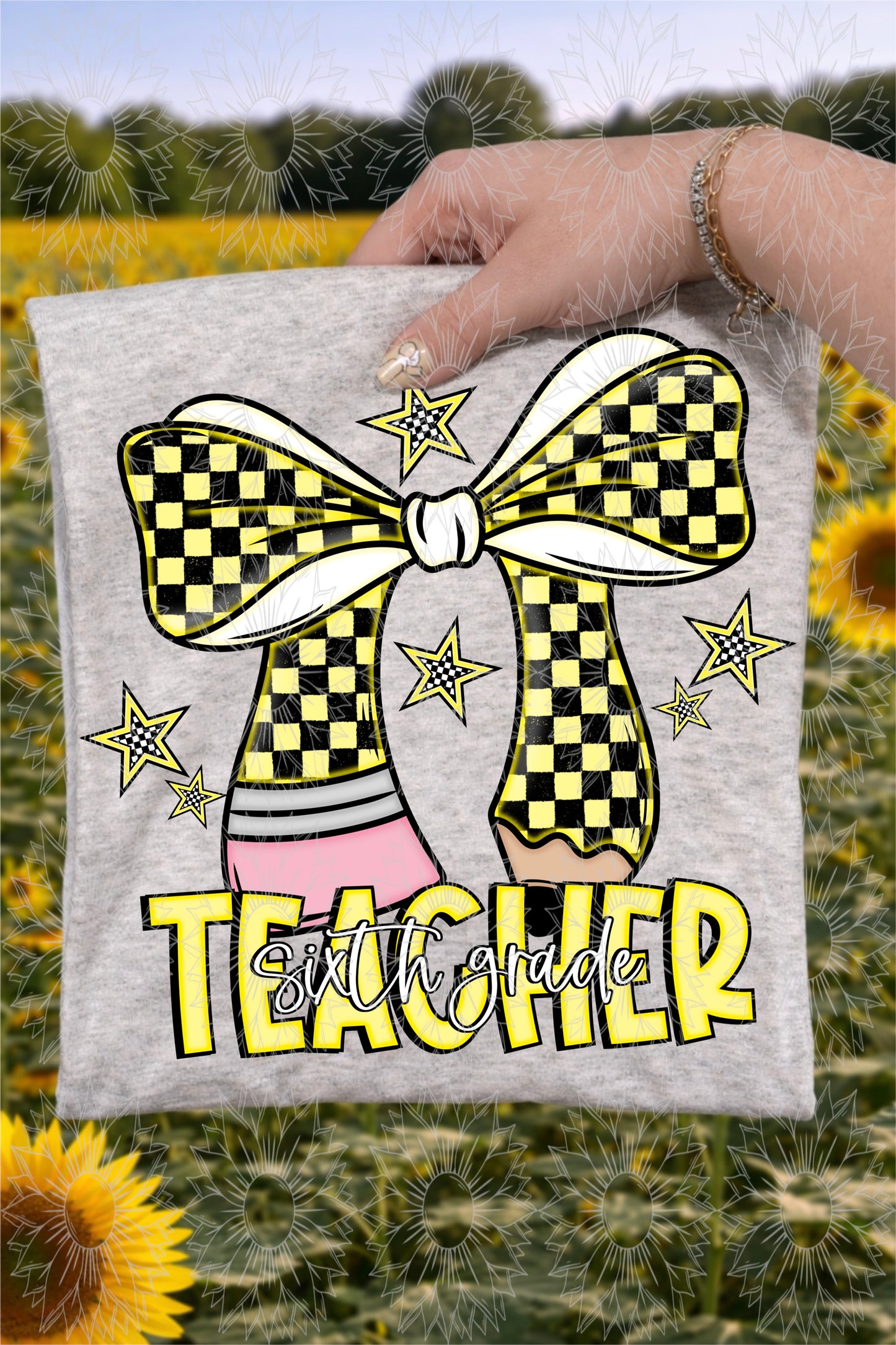 Sixth Grade Teacher Pencil Bow