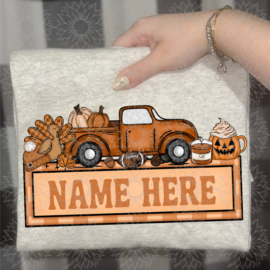 Fall And Football Name Plate