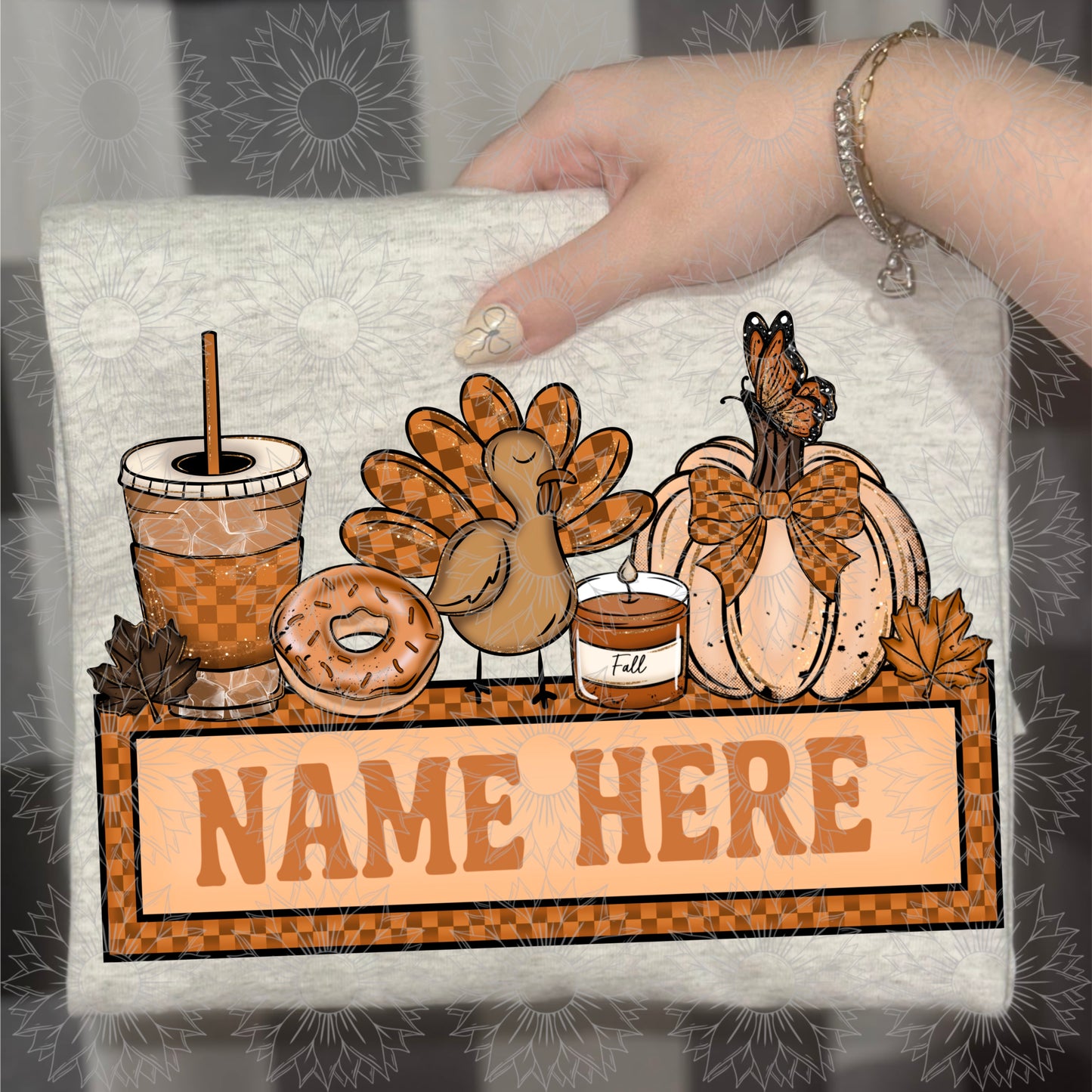 Fall Iced Coffee Vibes Name Plate