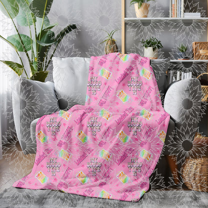 My Blood Type Is Loaded Tea Pink Seamless