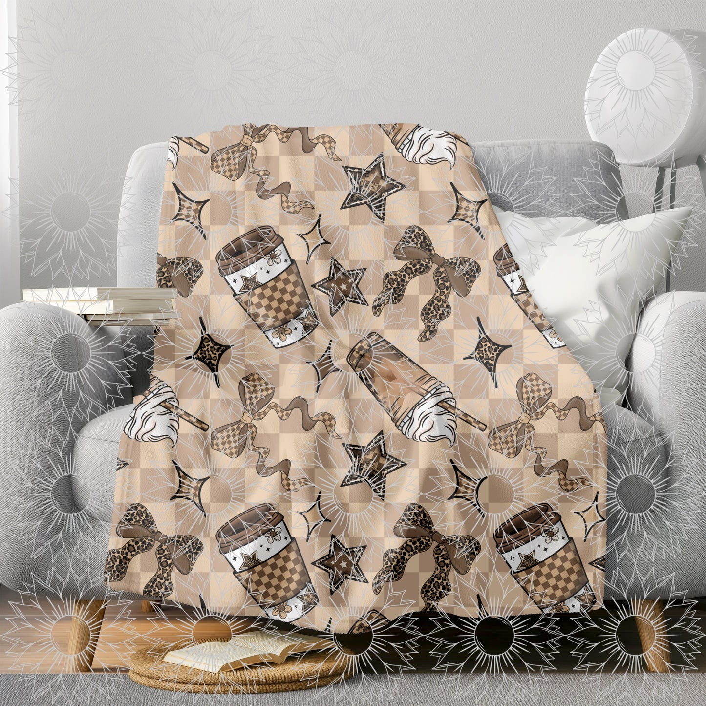 Coffee Coquette Checkered Seamless