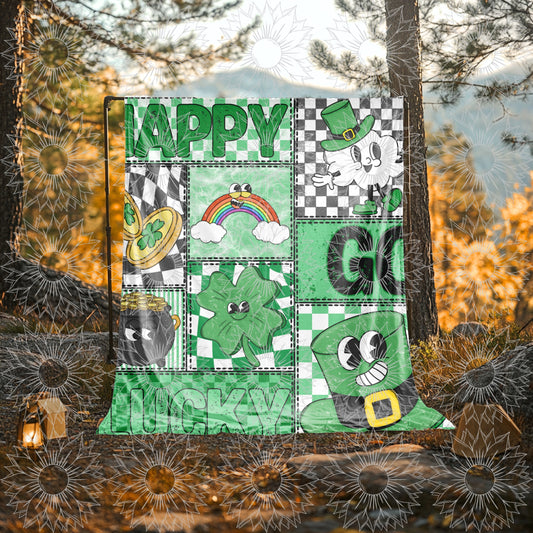 Saint Patrick’s Day Retro Grunge Characters Seamless