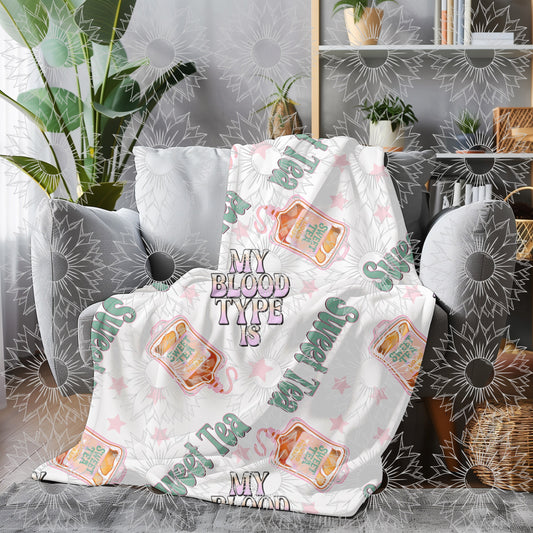 My Blood Type Is Sweet Tea White Seamless