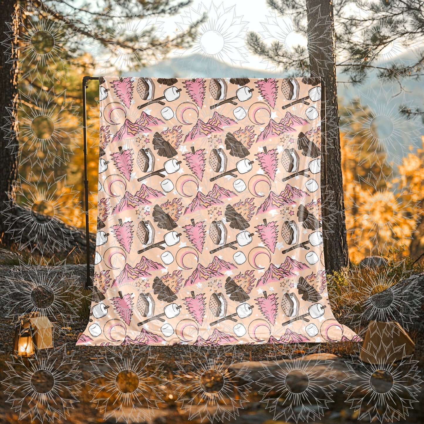 Camping Vibes Seamless Orange