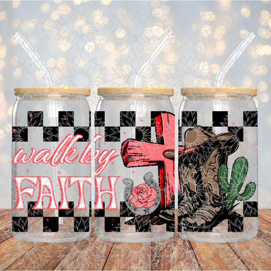 Walk By Faith 16OZ Red