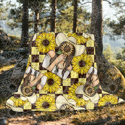 She Belongs Among The Wildflowers Brunette Checkered Seamless