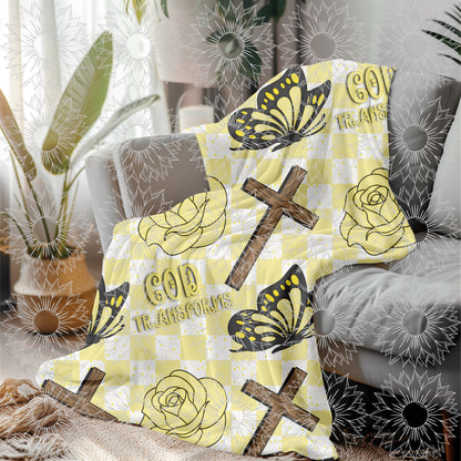 God's Unfailing Love Transforms Us Yellow Checkered Seamless