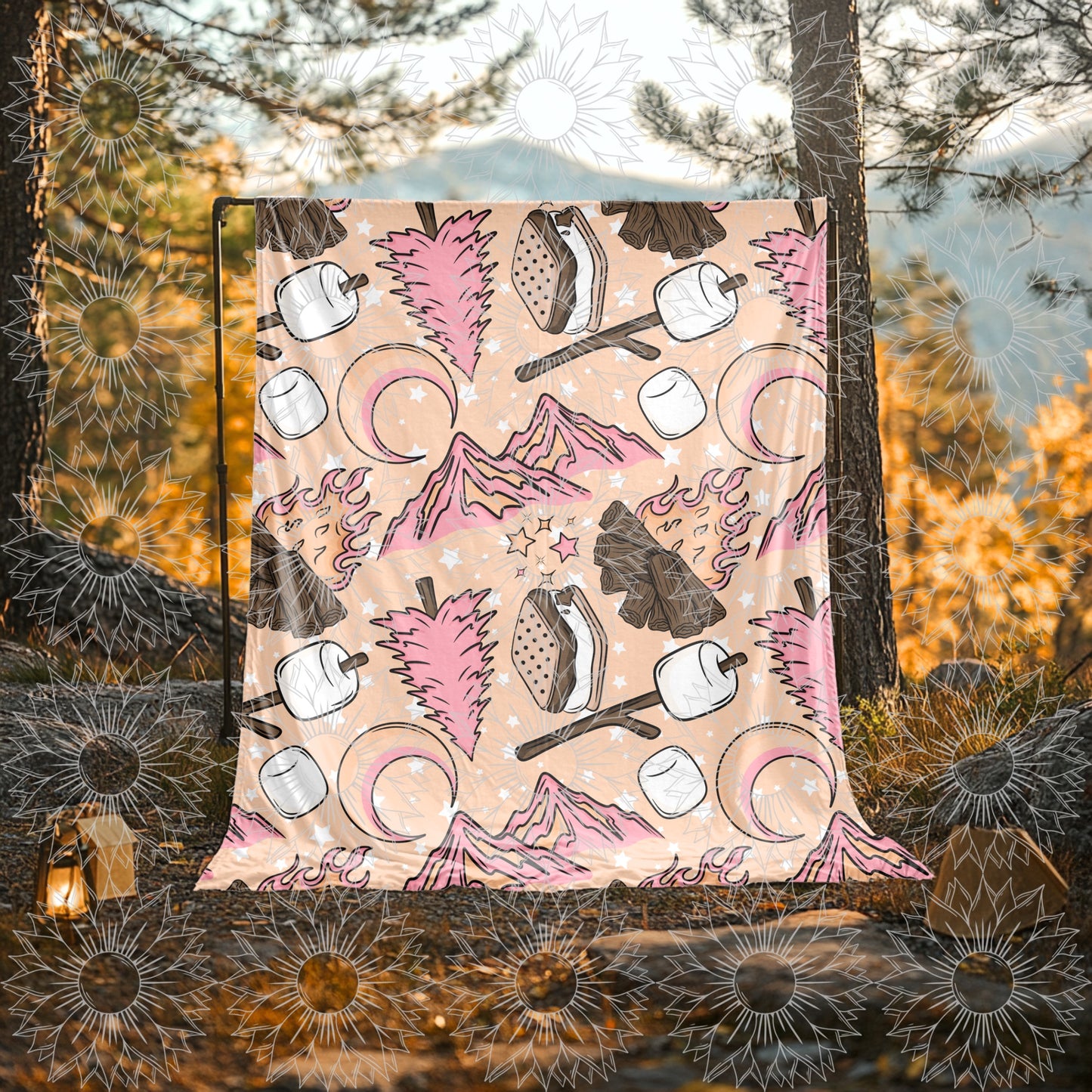 Camping Vibes Seamless Orange