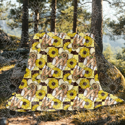 She Belongs Among The Wildflowers Dirty Blonde Checkered Seamless