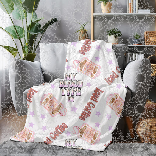 My Blood Type Is Iced Coffee White Seamless