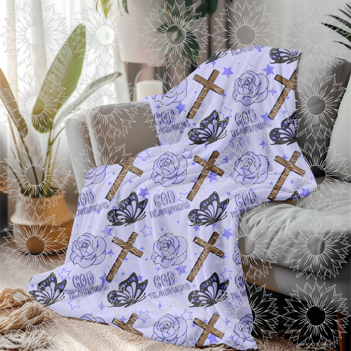 God's Unfailing Love Transforms Us Purple Seamless