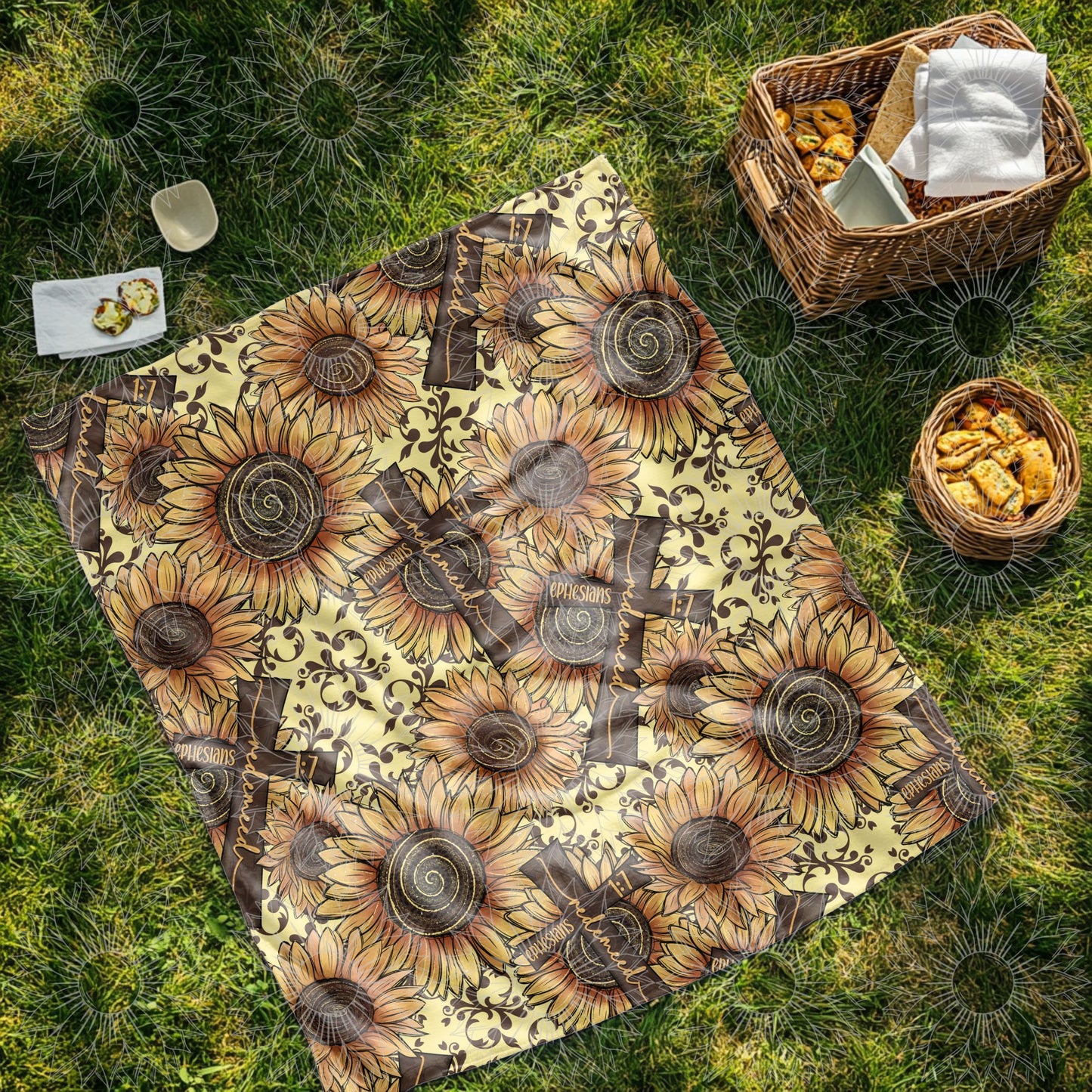 Sunflower Cross Redeemed Seamless
