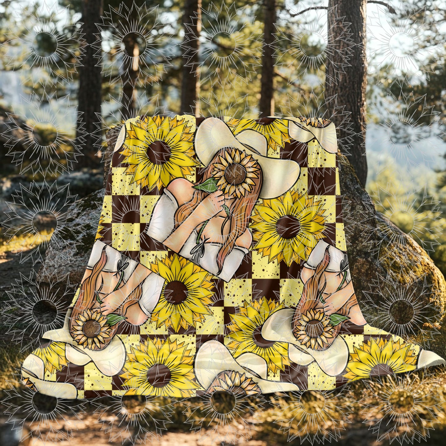 She Belongs Among The Wildflowers Dirty Blonde Checkered Seamless