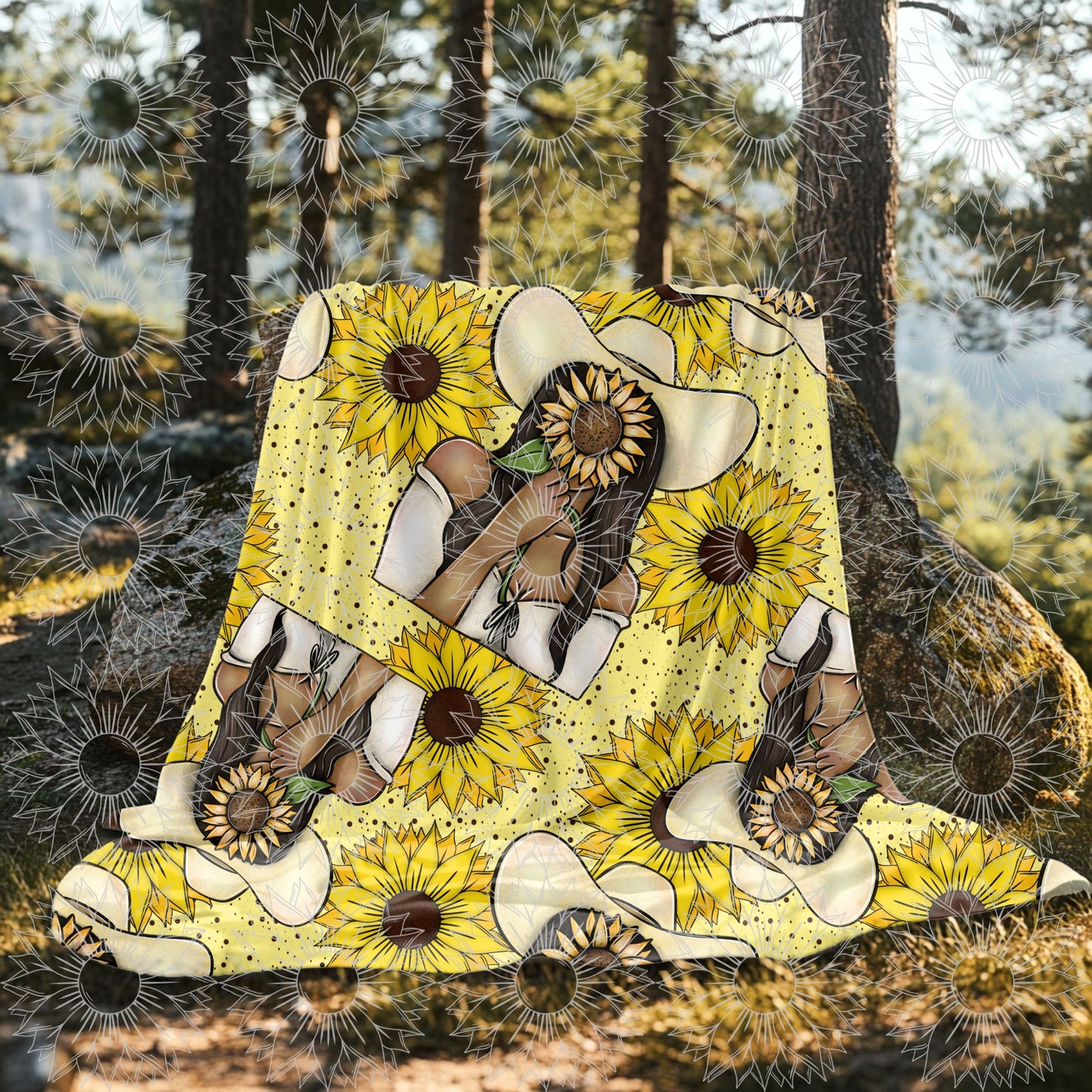 She Belongs Among The Wildflowers Dark Brown Seamless