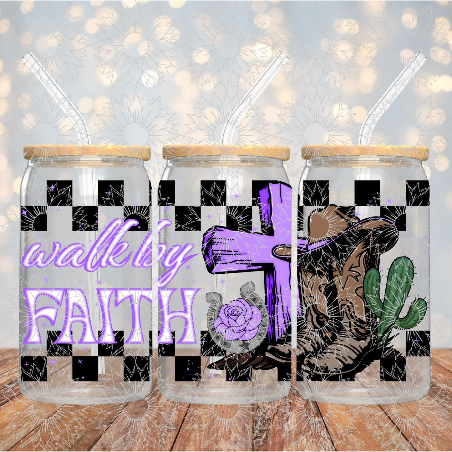 Walk By Faith 16OZ Purple
