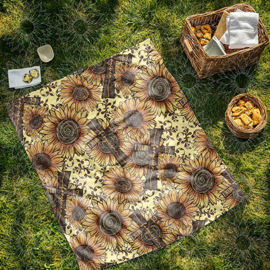 Sunflower Cross Forgiven Seamless