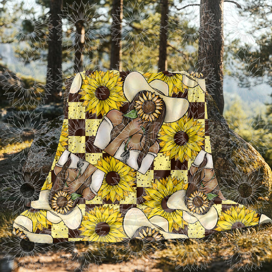 She Belongs Among The Wildflowers Light Brown Checkered Seamless