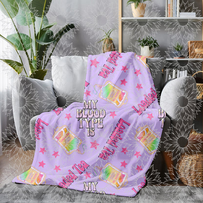 My Blood Type Is Loaded Tea Purple Seamless