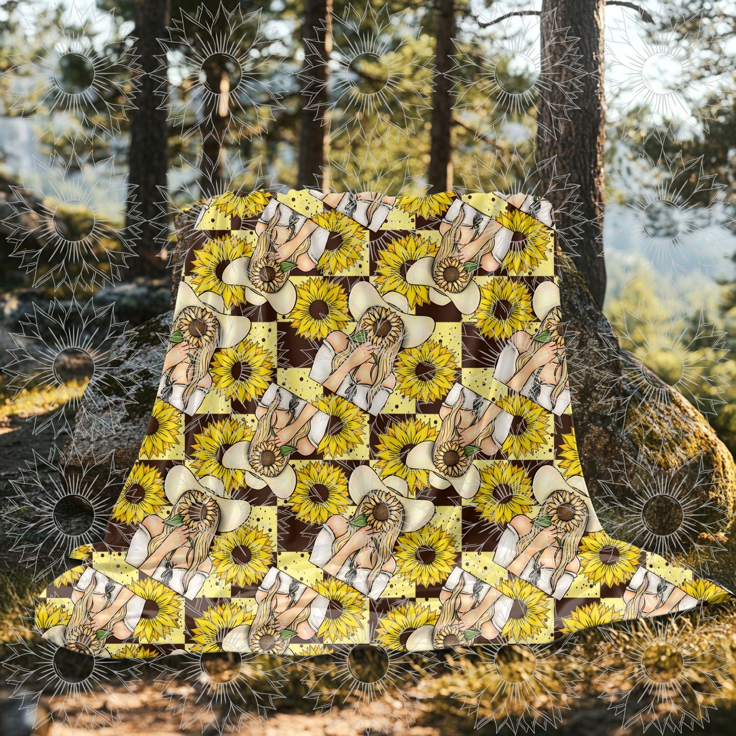 She Belongs Among The Wildflowers Blonde Checkered Seamless