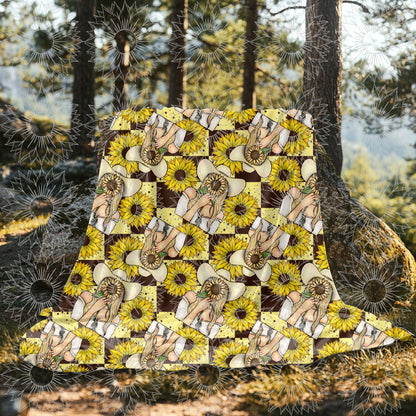 She Belongs Among The Wildflowers Blonde Checkered Seamless