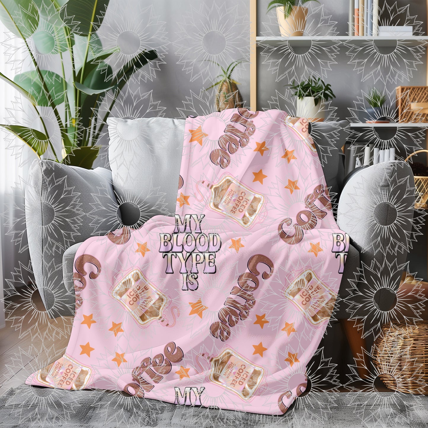 My Blood Type Is Coffee Pink Seamless