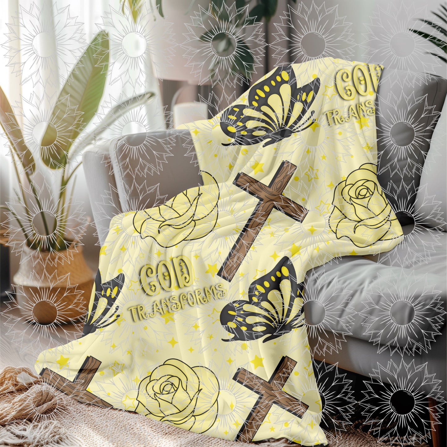 God's Unfailing Love Transforms Us Yellow Seamless